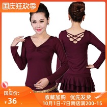 Square dance clothing new coat long sleeve female adult Latin dance clothes modern dance clothes practice clothes national standard dance clothes