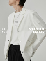 (NANS) folds creaty sense nylon cotton light elastic pockets casual suit NYYLON BLAZER