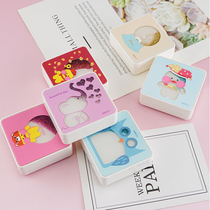Portable contact lens case ins girl quicksand myopia eyes double companion box beauty care storage box
