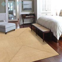 Jute woven carpet living room coffee table linen square round mat Nordic study bedroom bedside blanket can be customized
