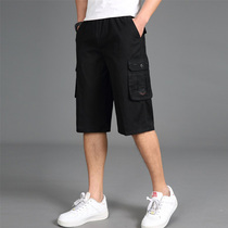 Pure Cotton Washed Loose 7 Pants Mens Clothing Middle Aged Work Pants Casual Middle Aged Dad Shorts 7 Points 60% Pants