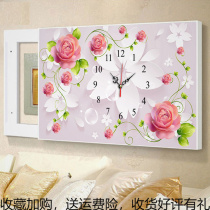 2017 New 5d Diamond painted Diamond atmosphere clock point diamond cross stitch rose simple modern living room