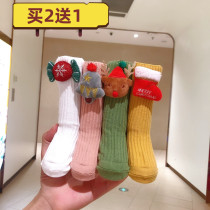 Baby socks Spring and Autumn Cotton 0 to 6 months New baby Christmas toddler non-slip socks cute doll socks