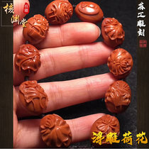 Zhoushan Su Artificial Olive Nuclear Sculpture Pure Handmade Engraving Relief Lotus Flower Lotus Seed Olive Huo olive Hu Wen playing with men and women