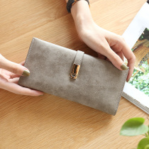 Where the elements of the new long womens wallet Han Joker fashion solid color multi card simple student thin wallet