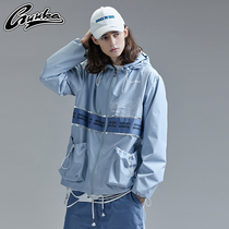 GUUKA Tide brand string jacket male spring student hip hop sports print reflective tooling jacket loose