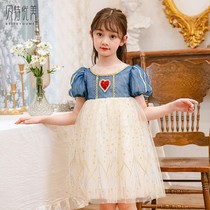 Childrens clothing 2021 summer new Snow White Aisha sweet princess skirt children Girl dress