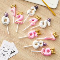 Princess birthday candle girl age digital creative Net Red children happy birthday cake decoration plug-in ornaments