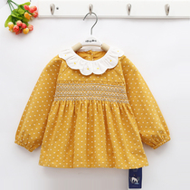 Baby girl eating clothes girl cotton waterproof anti-dirty girl princess dress baby child anti-dressing clothes autumn and winter