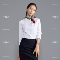 White Shirt Woman Long Sleeve Professional Dress Shirt College Student Interview Tooling Cover Skirt Beauty Salon sales Department Workwear