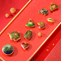 (Xiongjia jewelry) buyer show super wonderful filigree cloisonné ancient method engraved Yanjing eight foot gold