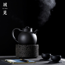 Domain sees white tea volcano pottery pot pot ceramic ceramic ceramic tea oven tea pot cubecu tea retro-song song