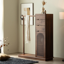 New Soft Wooden Bedroom Multi-Functional Hanging Frame North American Black Walnut Floor Drawer Cabinet Closet