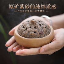 Jingdezhen handmade volcano plate incense burner Ceramic aromatherapy stove Purple sand decoration household indoor agarwood stove plate incense burner