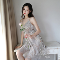 Sexy pajamas female perspective transparent sex underwear hot tease passion suit small chest open file temptation night dress