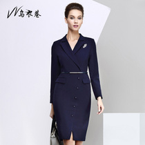 Wuyi Lane spring and autumn professional skirt commuter European and American socialite temperament suit Suit collar dress fashion overalls
