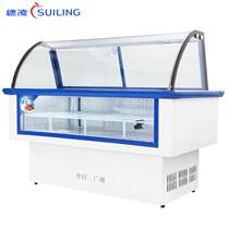 Suiling freezer horizontal fresh meat cold dish duck neck curved glass display cabinet cooked food refrigerated fresh-keeping large freezer
