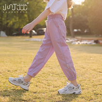 Girl Speed Dry Pants Summer Light Slim 2022 New CUHK Child Mosquito Prevention Tightness Waist Tooling Bunch Foot 90% Casual Pants