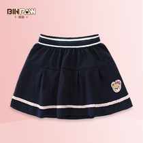 Childrens clothing Girls Summer Short dress BINPAW College style fashion Korean version pleated solid color medium and large childrens skirt