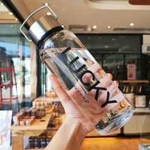 Korean ins cup large capacity glass 1000ml creative men's personality simple portable super large random cup