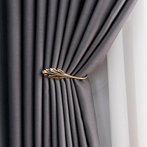 Curtains shading bedroom living room thickened light luxury gray Nordic style cotton and linen modern 2021 new popular thickened