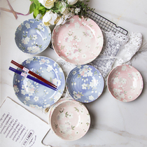 Japanese original imported AITO ceramic bowls chopstick suit for home disc Creativity Rice Bowl soup Bowl Dish Gift Clothing