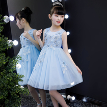 Girls  dresses Summer new sleeveless vest skirt Korean version of the small fragrance super fairy foreign style puffy yarn princess skirt