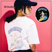INstudio20 Summer Korean designer brand COVERNAT male and female surf printed personality fashion T-shirt
