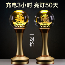 Lotus lantern Buddha for lamp home charging chaine Guanyin Buddha front light led plug-in electric long bright light crystal lotus flower lamp