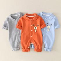 Baby clothes 3-6-9 month spring and autumn male baby jumpsuit 5 cute super cute go out spring dress bear clothes