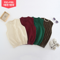 Love childrens sweater vest 2021 spring and autumn boys knitwear vest