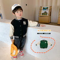 Cute Sprouting Boy Clothing Boy Baseball Jacket Spring 2022 New Children Boy Handsome Gas Jacket Baby Blouse Tide