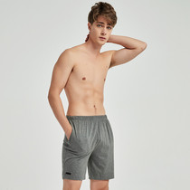 Modyl cotton men's summer pajama pants waist gray soft thin home shorts casual stretch big pants loose