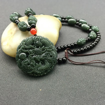 Natural jade Hetian Jade jade jade dragon pendant Mens and womens jade necklace money dragon jade pendant eighteen Arhat jade pendant