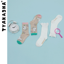 (Moomin co-authorship) TYAKASHAKIDS Takasha childrens socks boys lace socks cotton socks in tube socks