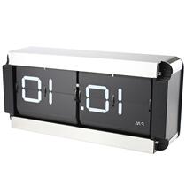 Large square folding clock fashion living room automatic page turning clock stainless steel gift holder clock creative flip clock