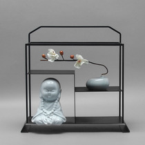 New Chinese Modern Creative Iron Art Shelf Swing-style Room Room Indoor Bookcase TV Cabinet Wine Cabinet Softdecorations