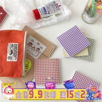 Creative Korean small fresh grid post-it note girl heart students use n times to paste the note can tear the note paper