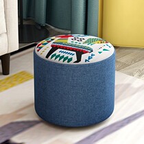 Round indoor pier light round stool seat toddler shoe stool strong mini fabric small bench low Pier