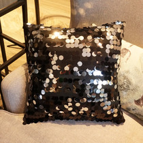 Simple modern sofa living room bedroom bedside car Black and White large sequins light luxury ins Wind pillow cushion cover