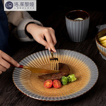 LO GULEYA dish home retro minimalist creative web Red Bull Tray Western Dining Tray Salad Grail Microwave Oven