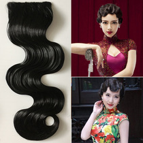 Costume big wave wig Republic of China modeling corrugated bangs Old Shanghai vintage cheongsam hand-pushed corrugated bangs hair piece