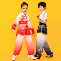 Childrens martial arts clothing boys and girls kindergarten spring and autumn kung fu childrens training show students martial arts training clothing