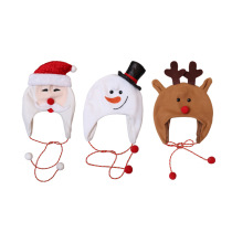 Christmas hat Christmas tree hat decorated with adult children hat child plush cloth long rope cartoon snowman elk hat