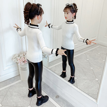 Girls sweater spring and autumn foreign children knitted base shirt autumn and winter girls Joker coat