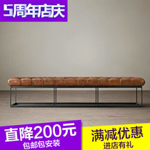 American country living room sofa bench loft industrial style wrought iron shoe stool bed tail stool leisure bench bench