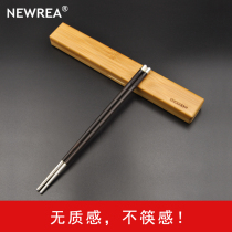 NEWREA cutting-edge ebony S999 silver chopsticks original portable high-end practical daily gift private collection