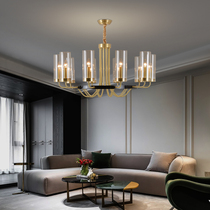 Post-modern light luxury designer soft dining room study bedroom lamps atmospheric household living room all copper high-grade chandelier