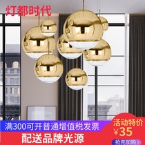  ins creative bubble light Glass ball Restaurant chandelier Three-head bedroom bedside light Bar net red clothing store chandelier