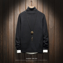 Winter turtleneck ins sweater mens long-sleeved loose Korean version fat plus size trend fat base sweater